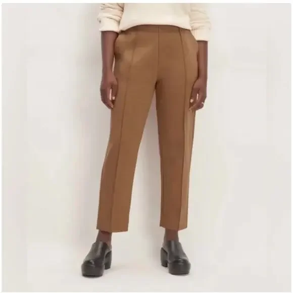 Everlane The Dream Brown Pull On Elastic Waist Trousers - Picture 1 of 8